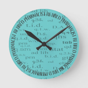 Pensionierte Apotheker-Wanduhr Runde Wanduhr