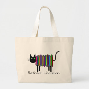 Pensionierte Bibliothekar-Buch-Katzen-Geschenke Jumbo Stoffbeutel