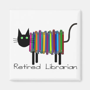 Pensionierte Bibliothekar-Buch-Katzen-Geschenke Magnet