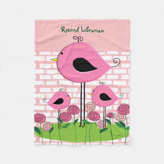 Pensionierte Bibliothekar-Fleece-Decke Fleecedecke (Vorderseite)