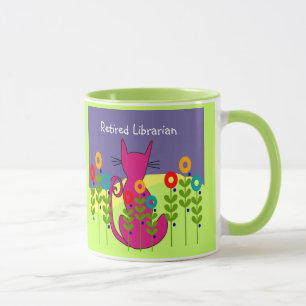 Pensionierte Bibliothekar-Katzen-Tasse Tasse