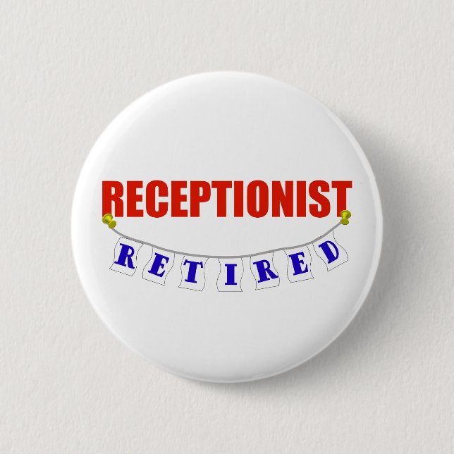 PENSIONIERTE EMPFANGSDAME BUTTON (Vorderseite)