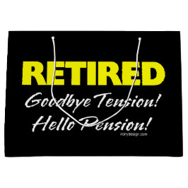 Pensionierte Hellow Pension (dunkel) Große Geschenktüte