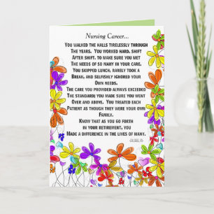 Pensionierte Krankenschwester-Gedicht-Gruß-Karte Karte