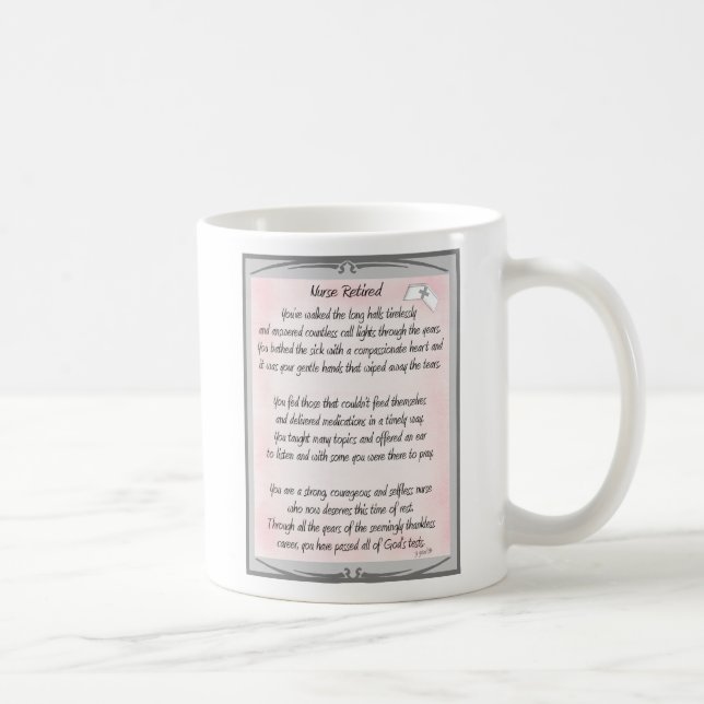 Pensionierte Krankenschwester-Gedichtgeschenke Kaffeetasse (Rechts)