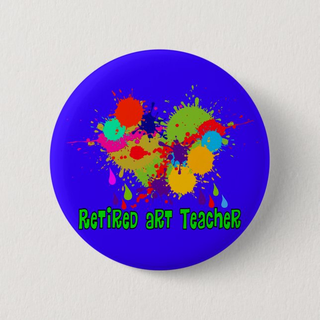 Pensionierte Kunstlehrer-Geschenke Button (Vorderseite)