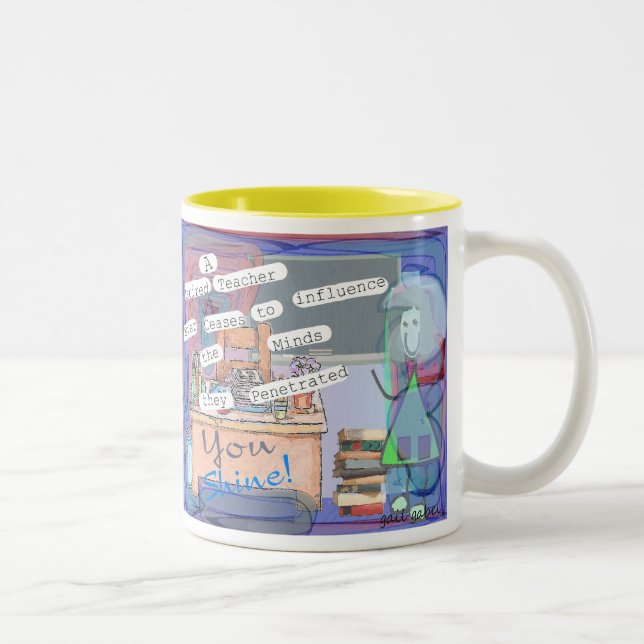 Pensionierte Lehrer-Kunst-Geschenke Zweifarbige Tasse (Rechts)