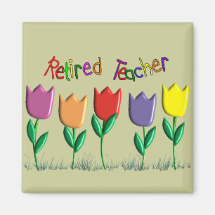 Pensionierte Lehrer-Tulpe-Entwurfs-Geschenke Magnet