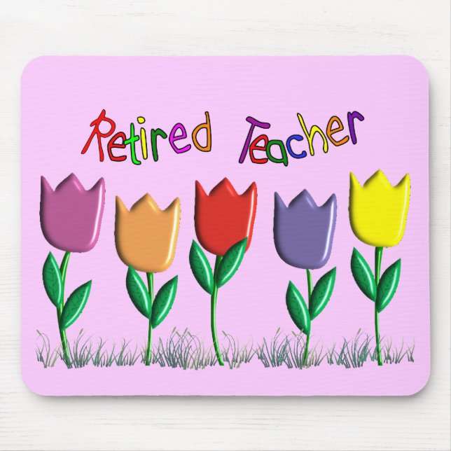 Pensionierte Lehrer-Tulpe-Entwurfs-Geschenke Mousepad (Vorne)