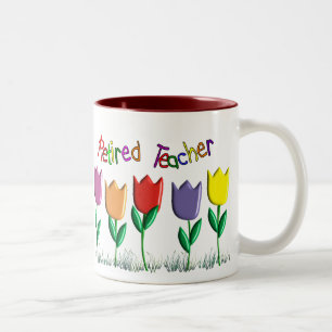 Pensionierte Lehrer-Tulpe-Entwurfs-Geschenke Zweifarbige Tasse