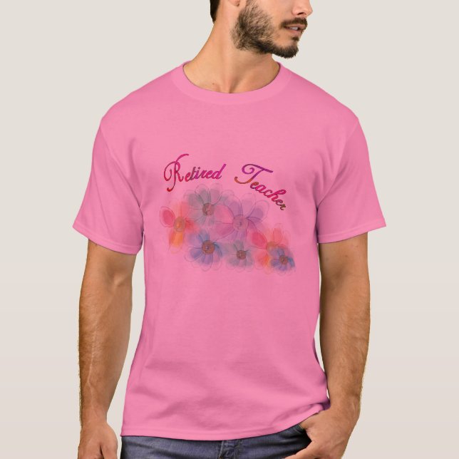 Pensionierte Lehrer Whispy Blumen-Geschenke T-Shirt (Vorderseite)