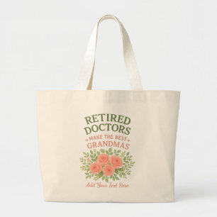 Pensionierter Arzt Beste Oma Florales Rentengesche Jumbo Stoffbeutel