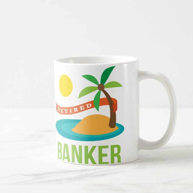 Pensionierter Banker-Strand Tasse (Rechts)