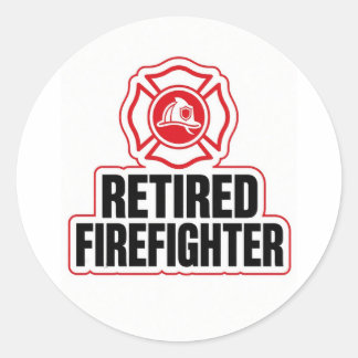 Pensionierter Feuerwehrmann Runder Aufkleber
