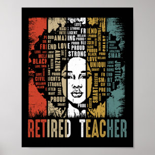 Pensionierter Lehrer Afro Afrikanischer Amerikanis Poster