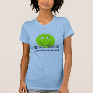 Pensionierter Lehrer-Grün-glücklicher Tanz-" T-Shirt