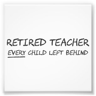 Pensionierter Lehrer JEDES Kind hinten verlassen Fotodruck