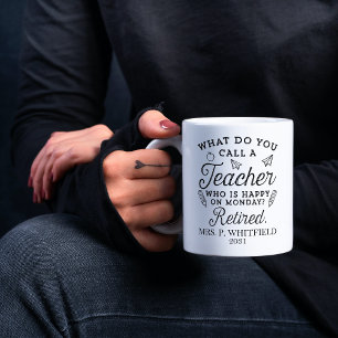 Pensionierter Lehrer Schulleiter Ruhestand weiß Zweifarbige Tasse