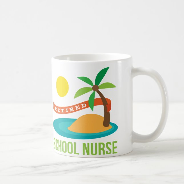 Pensionierter Schulkrankenschwester-Strand Kaffeetasse (Rechts)