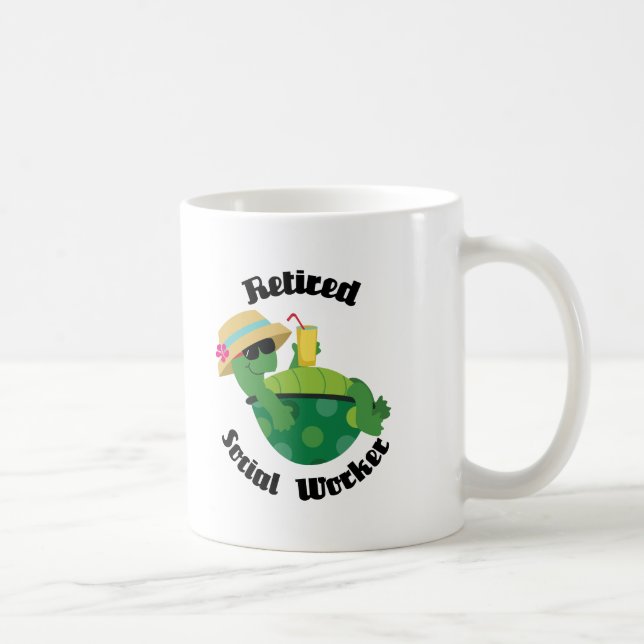 Pensionierter Sozialarbeiter (Schildkröte) Kaffeetasse (Rechts)