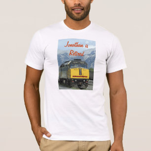 Pensionierter T - Shirt, gelber Zug T-Shirt