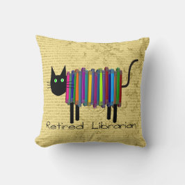 Pensioniertes Bibliothekar-Buch-Katzen-Kissen Kissen