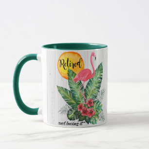 Pensioniertes Flamingo-Aquarell Tasse