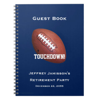 Pensionierung Party Gästebuch, Fußball, Touchdown Notizblock