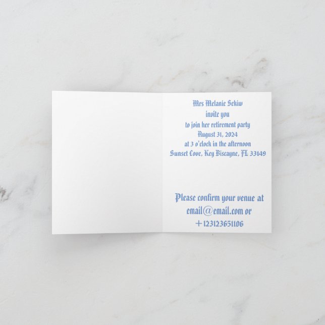 Pensionskatze Party Einladung Ingwerkatze Schlafsa (Innenseite)