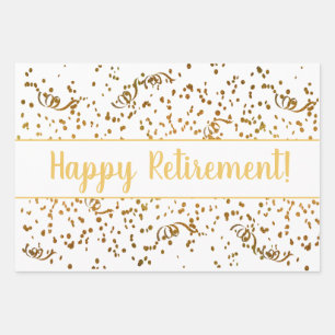 Pensionskolorful Confetti Streamer Gold Custom Geschenkpapier Set