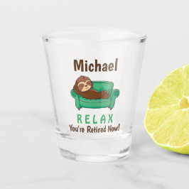 Pensionskräfte Niedlich Funny Lazy Sloth Schnapsglas