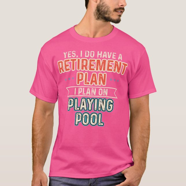 Pensionsplan Pool Funny Billiards Playa T-Shirt (Vorderseite)