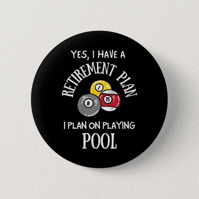 Pensionsplan Schwimmbad Funny Pool Player Bil Button (Vorderseite)