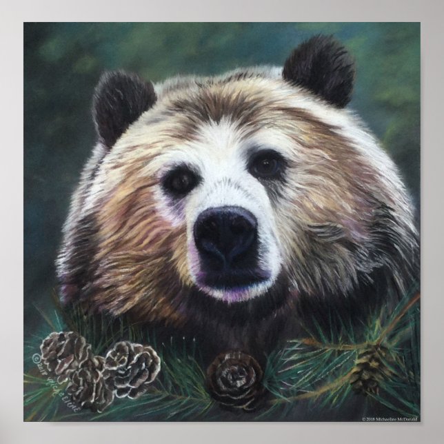 Pensive Bärenposter Poster (Vorne)