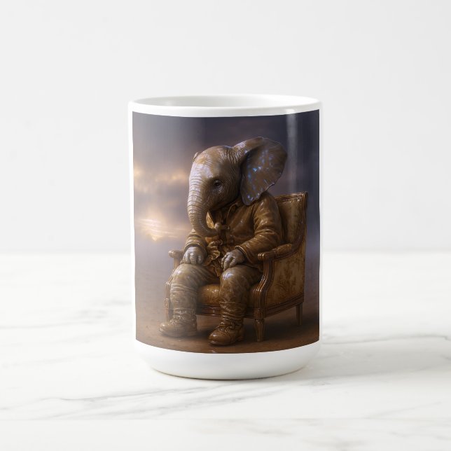 Pensive Elephant Gentleman Art Kaffeetasse (Mittel)
