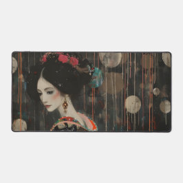 Pensive Frau in Kimono Schreibtischunterlage