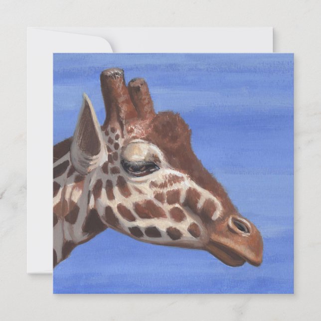 Pensive Giraffe Feiertagskarte (Vorderseite)