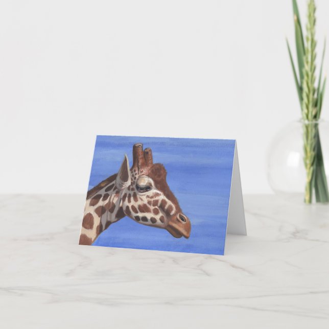 Pensive Giraffe Feiertagskarte (Vorderseite)