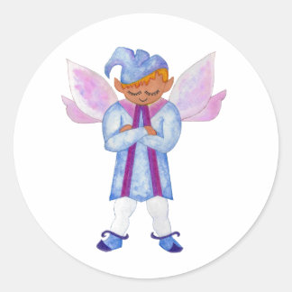 Pensive Light Blue Elf Sticker