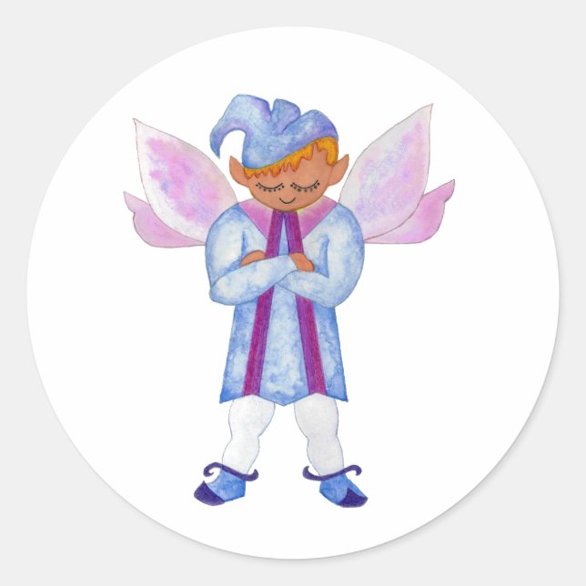Pensive Light Blue Elf Sticker (Vorderseite)