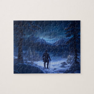 Pensiver Ritter des Winterwunderlandes Puzzle