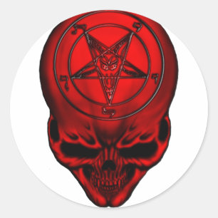 Penta-Schädel Runder Aufkleber