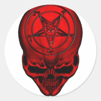 Penta-Schädel Runder Aufkleber