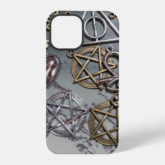 Pentacles auf Dendritischem Opal iPhone Hülle (Rückseite)