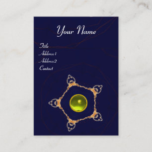 PENTAGON Monogram, gelber Topaz, blau Visitenkarte