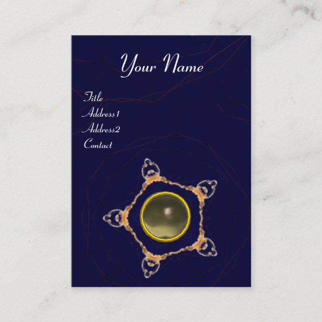 PENTAGON Monogramm Grau Agate, blau Visitenkarte (Vorderseite)