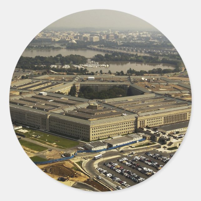 Pentagon Runder Aufkleber (Vorderseite)