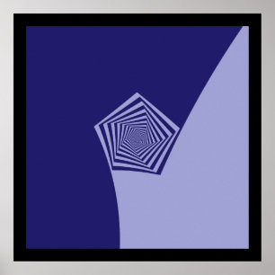 Pentagon Spiral Blues Poster