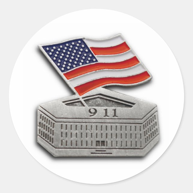 PENTAGON US FLAG 9-11 RUNDER AUFKLEBER (Vorderseite)
