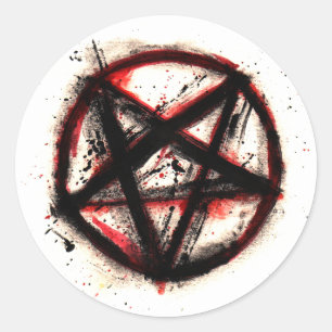 Pentagram-Aufkleber, Blatt von 6 Runder Aufkleber